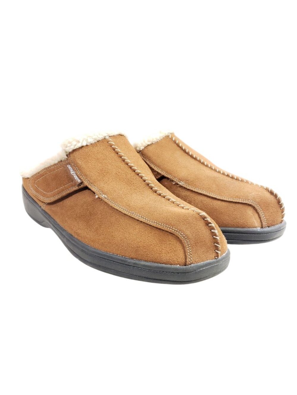 Orthofeet Mens Size 10.5 2E Wide Orthopedic Suede Slip-On Slippers Plush Lining
